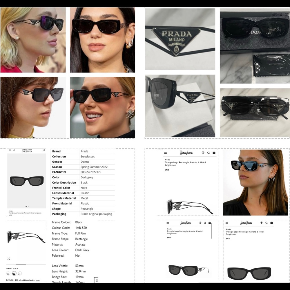 PRADA ULTRA COOL FRAMES WITH METAL ARMS FEATURE THE SIGNATURE TRIANGLE SUNNIES - Picture 8 of 16